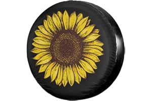 Foruidea Retro Sunflower Spare Tire Cover Dust-Proof Wheel Tire Cover Fit Trailer, RV, SUV and Many Vehicle 17 Inch