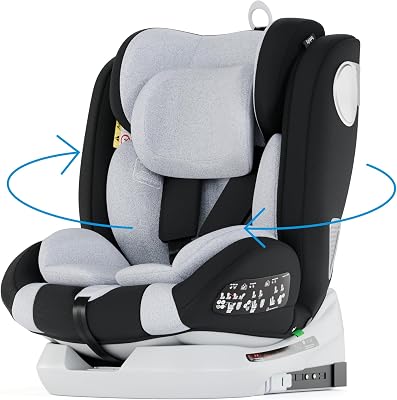 Onboard Siege Auto ECE R129/i-Size, Bebe 0 à 36kg, Siege Auto Isofix Groupe 0 1 2 3, Siège Auto Bébé et Enfants de 0 à 12 Ans, Sièges Auto Pivotant 360, Ergonomique, Rehausseur Voiture Enfant