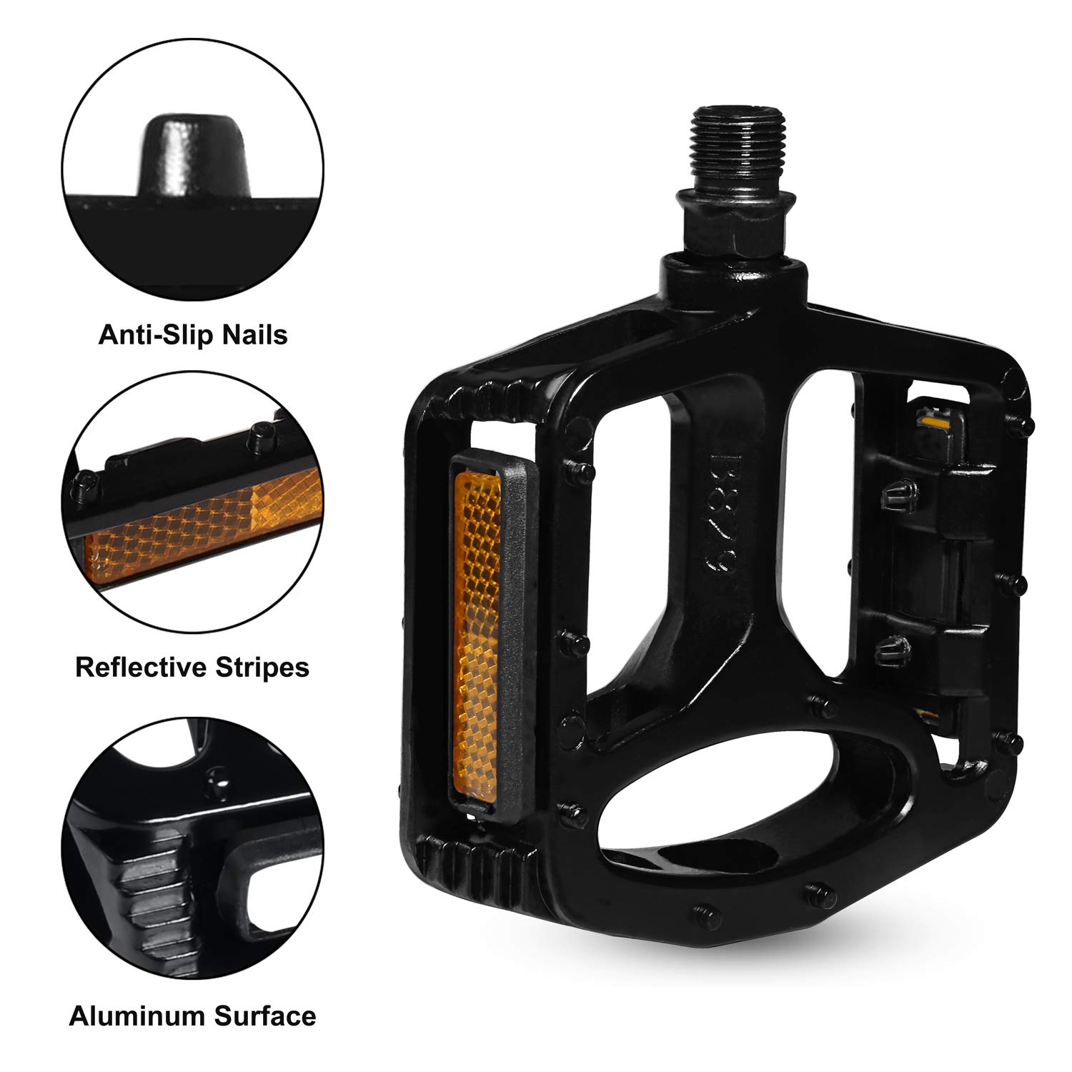 XQXA Mountain Bike Pedals, 1 Pair Road Bike Pedals Universal 9/16inch