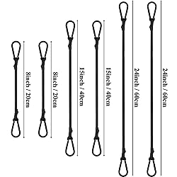 Bungee Cords with Carabiner, 6 Pack Long Heavy Duty