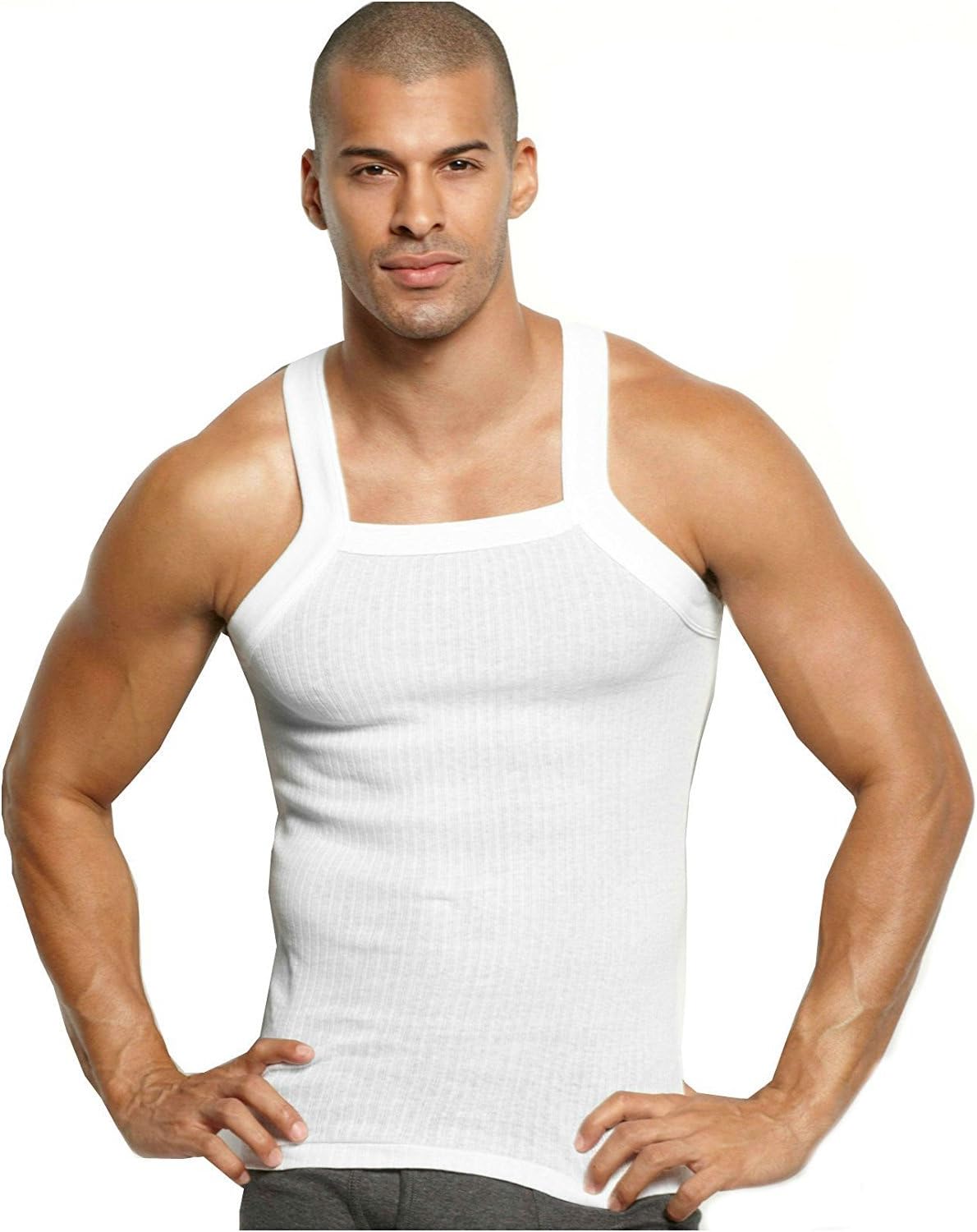 JohnsonJohn Son Super Heavy Weight Square Cut Tank Top - 2 Pack (3XL, White)
