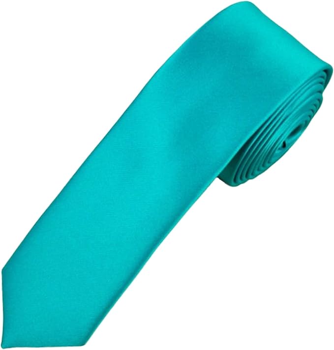 Ties Plain Medium Turquoise Boys Skinny Tie Amazon.co.uk Clothing