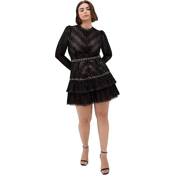 City Chic Plus Size Dress Lacey Summer Black at Amazon Women's Clothing  store