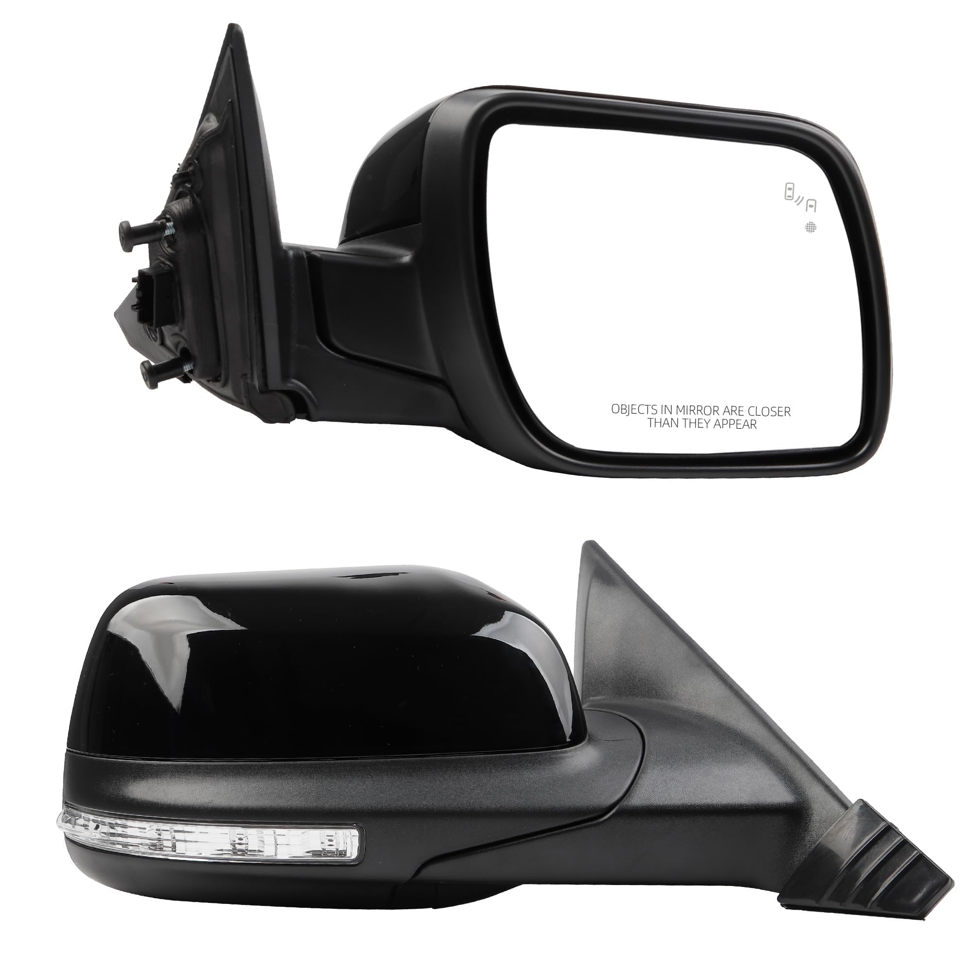 Photo 1 of Dasbecan Right Passenger Side Mirror Compatible with Ford Explorer 2011-2019 Power Glass Heated with Turn Signal Light Puddle Lamp Blind Spot Detection BSD Rearview Mirror Black 9Pins