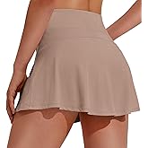 PINSPARK Tennis Skirts for Women Pleated Athletic Skort Lightweight Golf Skirts with Shorts Pocket Workout Pickleball