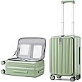 Hanke 20 Inch Carry-On Luggage with Wheels PC Hard Shell Suitcases Top Opening Aluminum Frame Tsa Luggage Suitcases for Trave