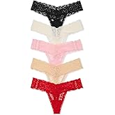 Victoria's Secret Women's Lace Thong Underwear, Panties for Women, Multi Pack