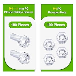 Pzsmocn 200 Pieces/100 Sets M4*14 mm PC Transparent