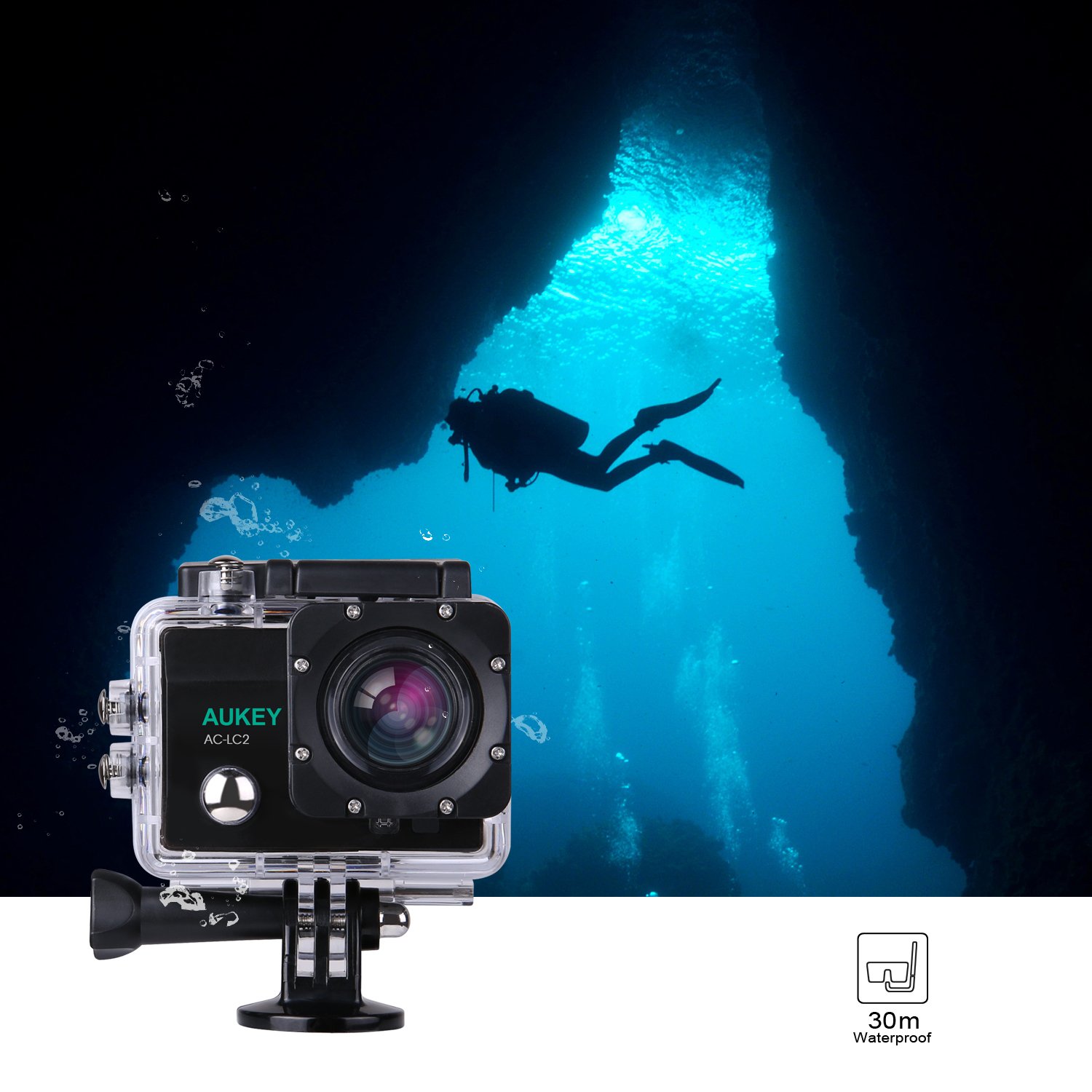 [Upgraded Version] AUKEY Action Camera, 4K Ultra HD Waterproof