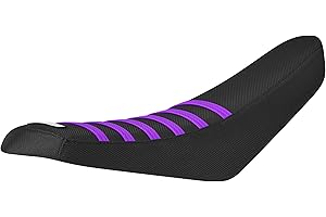 Enjoy Mfg Seat Cover - Compatible with Tuttio Soleil 01 Electric Mini Bike - #492 (All Black with Purple Ribs)