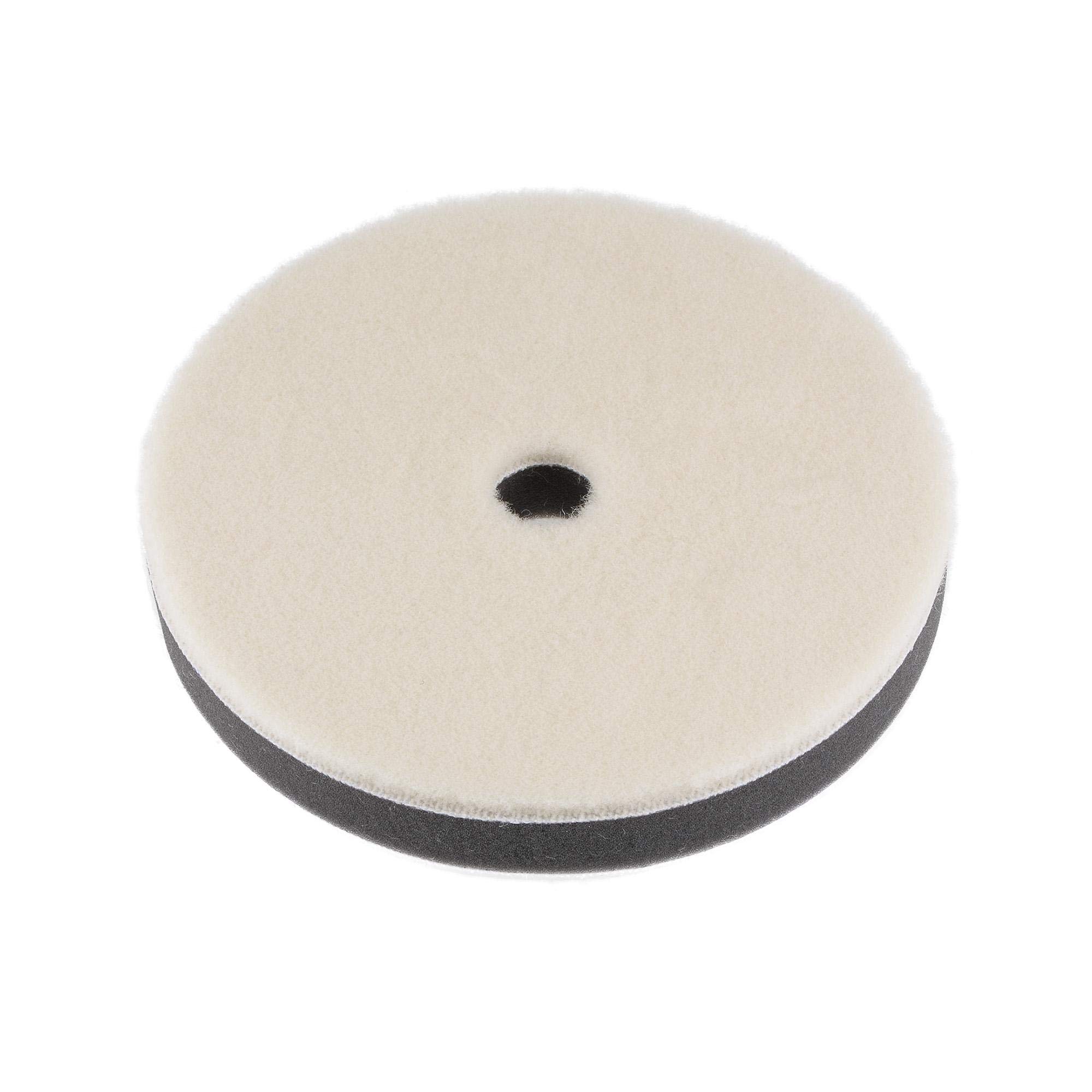 sourcing map 6" Wool Felt Sponge Polishing Pad Hook and Loop Buffing Wheel with Hole Fine Polishing for Orbital Polisher Buffer