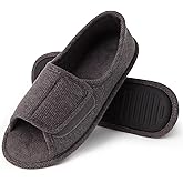 Magtoe Men’s & Women’s Open-Toe Adjustable Memory Foam Slippers, Comfy and Breathable House Shoes for Indoor/Outdoor