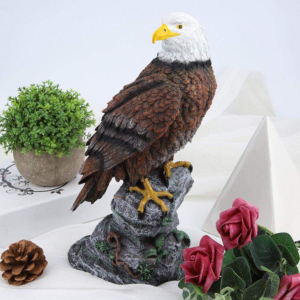 Resin Eagle Ornament Simulated Eagle-Shaped Garden Birds Statue Sculpture Lawn Scene Decor Indoor Outdoor Simulation Decoration
