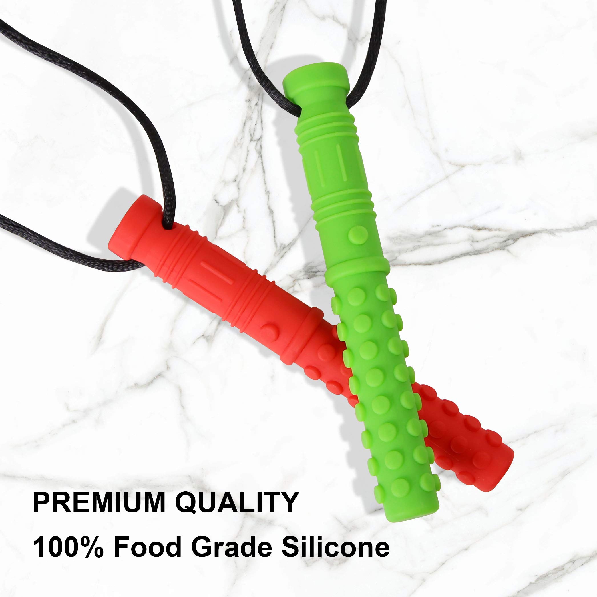 Seeway Mace Chew Necklace for Sensory Kids, Silicone Autism Chew Toys, Oral Motor Chewy Necklace Sensory for Chewing, ADHD, Biting or Special Needs (6 Pack)