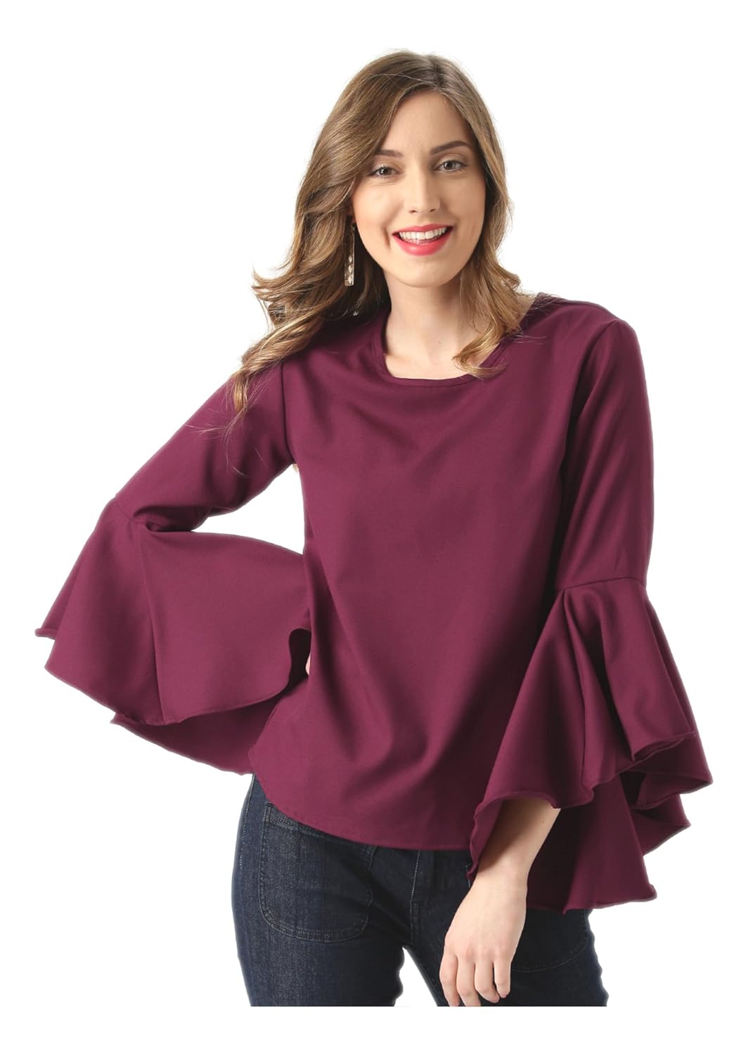 marie claire women's top (mc422--m, purple, medium)
