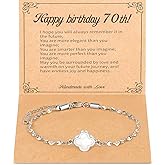 LAFUGER Four-Leaf Clover Lucky Bracelet,Bracelets for Women,Friend Gifts for Women,Jewelry Gifts for Best Friend, Sister, Mom, Daughter 13th 21st 30th 40th 50th 60th 70th Birthday Gifts for Women