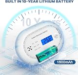 XINDUM Carbon Monoxide Detector with LCD Display 10 Year Battery White view 3