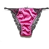 SilRiver Womens Silk String Bikini Satin Panties for Women Underwear Shiny Tanga Briefs