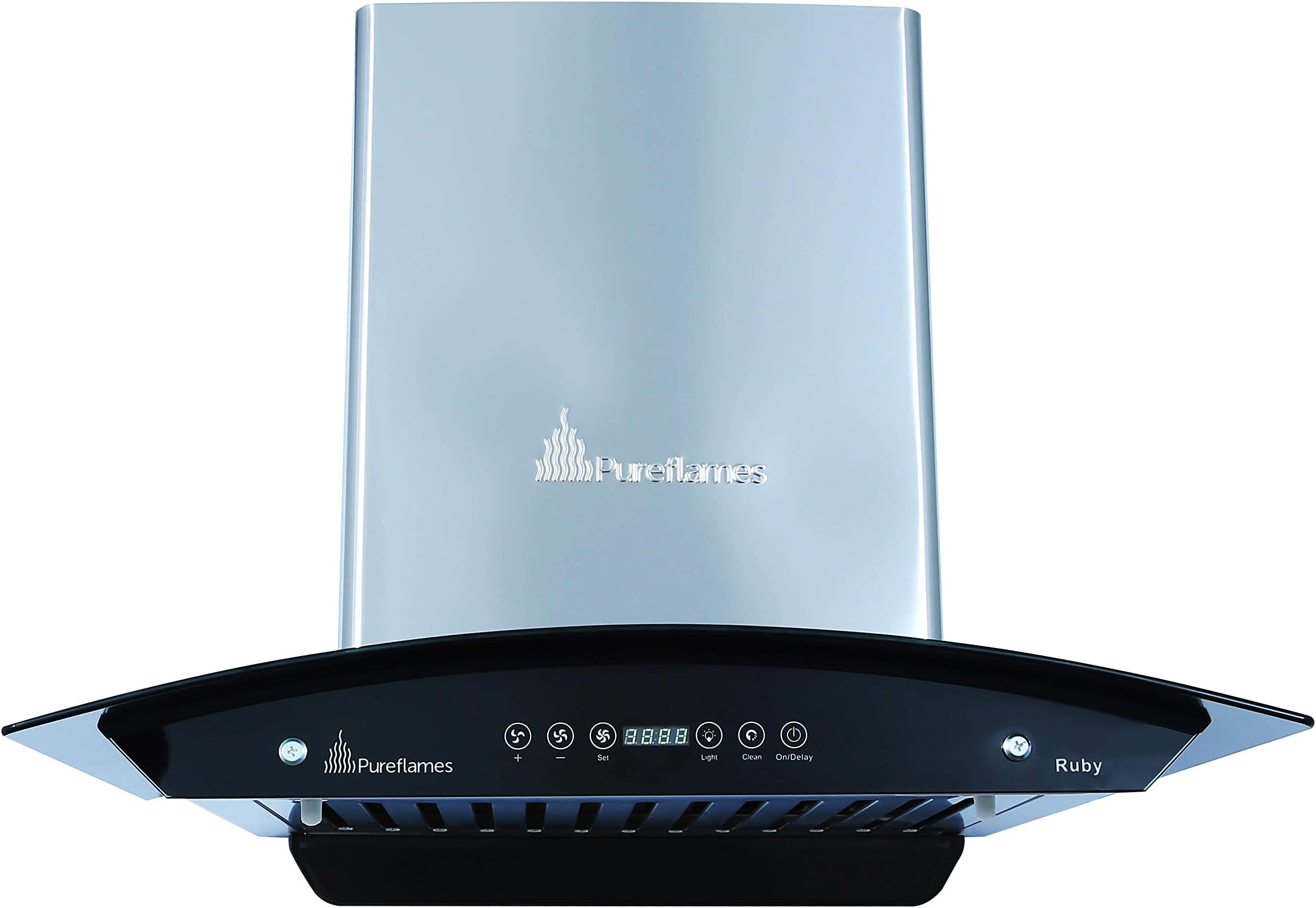 Pureflames Ruby 60cm 1200 m3/hr Heat Auto Clean Chimney With Free Installation Kit (Touch Control, 1 Baffle Filter…