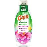 Gain Hibiscus Hula Fabric Rinse &amp; Renew, 48 FL OZ, Laundry Odor Remover