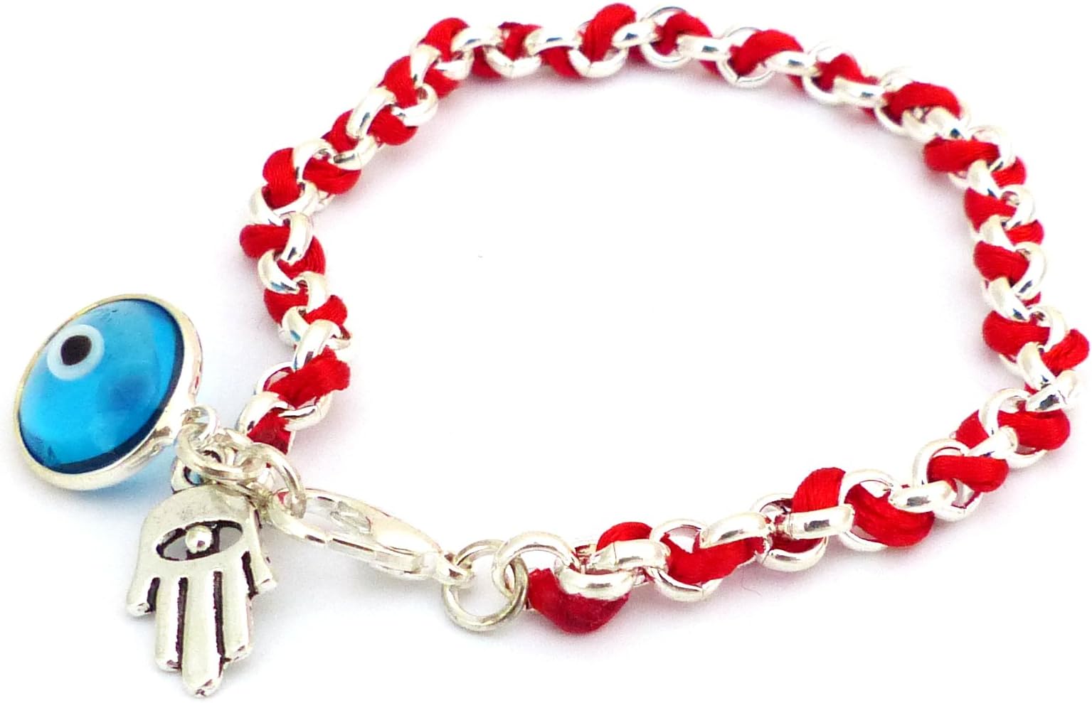 Lucky Joyce Fatima Hand Blue Eye Bracelet - Nazar Boncuk - Hamsa