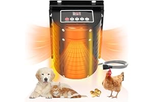 Bullro Dog House Heater with Thermostat Adjustable Temp and Timer, 400W Dog Heater with 10-Foot Anti Chew Cord, Fast Heating Hound Heater, Dog House Heater Outdoor for Most Pet House