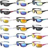 Leumoi 18 Pairs Sports Sunglasses Tactical Running Sunglasses Driving Shade Motorcycle Glasses for Men Women Youth