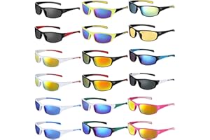 Leumoi 18 Pairs Polarized Sports Sunglasses Tactical Running Sunglasses Driving Shade Motorcycle Glasses for Men Women Youth