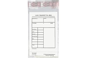 BankSupplies Cash Transmittal Bags | Tamper Evident | 6W x 9H | Case of 100 | Clear Polyurethane Film & Side Weld Seams | Audit Friendly | For Currency, Coin, Checks & Receipts