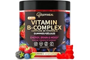 JUYIHEAL 8-in-1 Vitamin B Complex Gummies, 90 Gummies Advanced B Complex, Complete B Vitamin Complex with B1, B2 (Riboflavin)