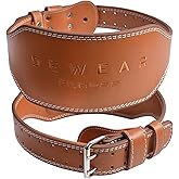 Genuine Leather Weight Lifting Belt, 4”& 6” Padded Lumbar Back Support, 10 Adjustable Holes, Gym Weight Belt Ideal for Deadlift, Powerlifting, Bodybuilding and Squat