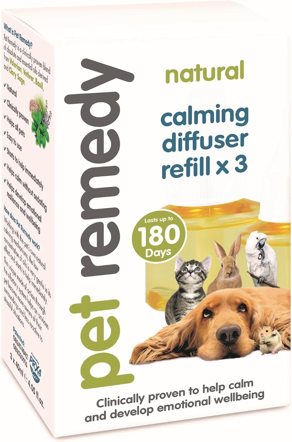 Pet Remedy REFILL Nautual Calming Plug Diffuser 6 Month Supply 3x40ml