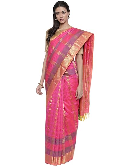 Pure Dharmavaram Silk Saree - Pink - (CCMYSS8933)