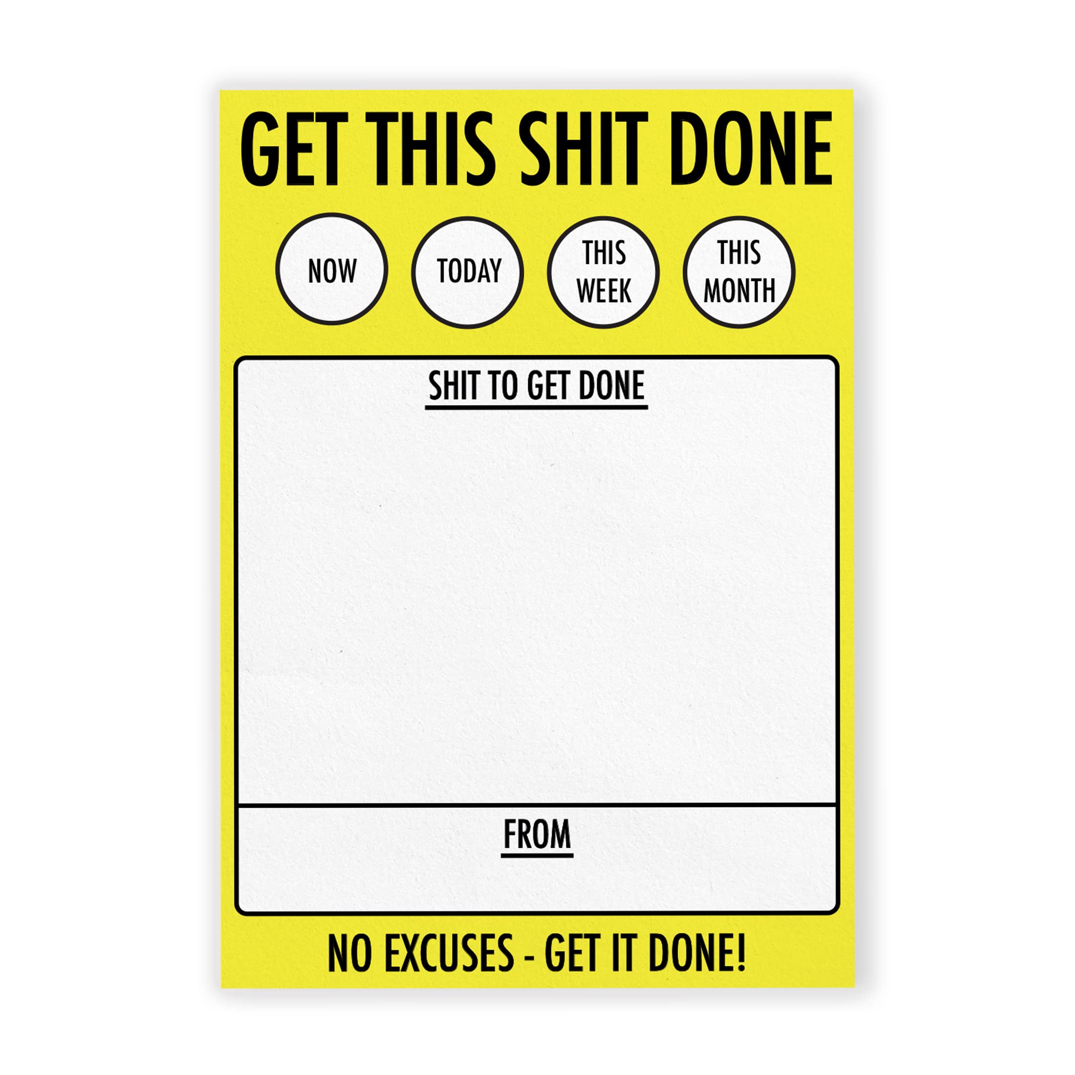 Hunts England Get This Shit Done Notepad - Memo to Do List - Fun Birthday Office Gift, Work Secret Santa Gifts, Christmas, Xmas, New Job Gift, Rude Gifts - For Men, Women