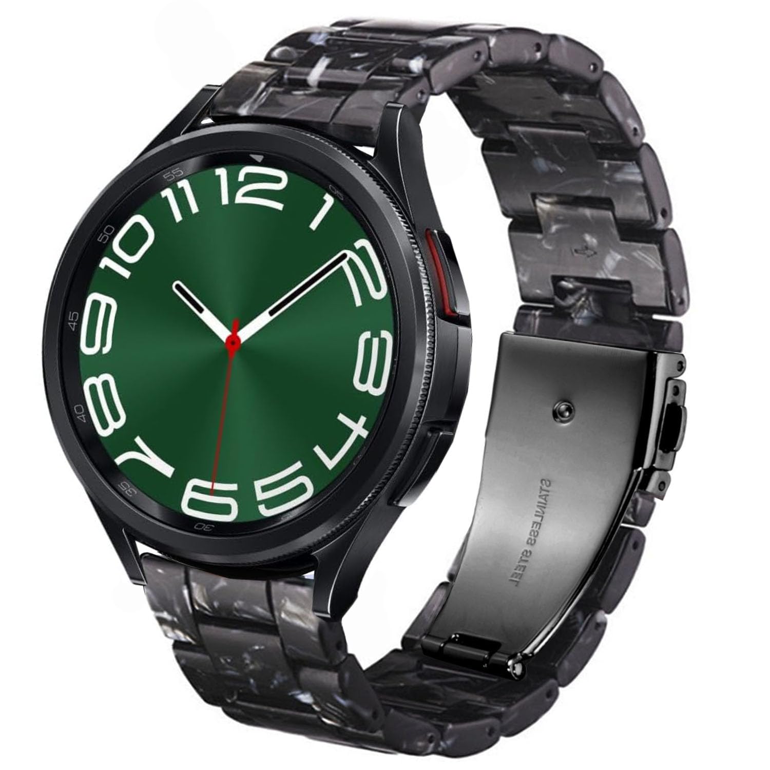 DEALELE Compatible with Samsung Galaxy Watch 6 / 6 Classic / 5 / 5 Pro / 4 / 4 Classic / 3 41mm / Active 2, 20mm Colorful Resin Replacement Strap for Huawei GT2 42mm / GT3 42mm, Black