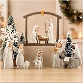 12 Piece Nativity Set, Resin Indoor Christmas Manger Scene, 5 Inch | Resin 12-piece nativity set for mantels, shelves or tabletops; meaningful indoor Christian Christmas decor