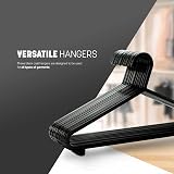 KEPLIN 25 Pack Adult Plastic Coat Hangers with Trouser Bar and Clips view 4