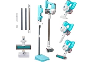 Kidzlane Toy Vacuum Cleaner for Toddlers – Real Working Kids Vacuum with Suction, Cordless Pretend Play Dyson-Style Vacuum Toy, Rechargeable, Multiple Cleaning Modes, Learning & Role-Play Fun