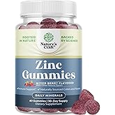 Extra Strength Zinc Gummies for Adults - Chewable Zinc Supplements for Women & Men for Energy & Immune Support - Vitamins & Mineral Supplements - 60 Count