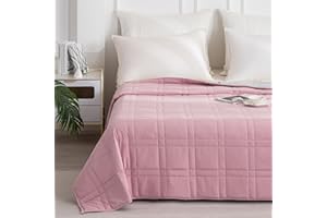 GOHOME King Size Weighted Blanket(30lbs, 88"x104"), Queen or King Size Bed Adult Heavy Blanket with 100% Soft Cotton and Glass Beads, Fresh Pink