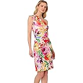 Adrianna Papell Womens Print One Shoulder Dress