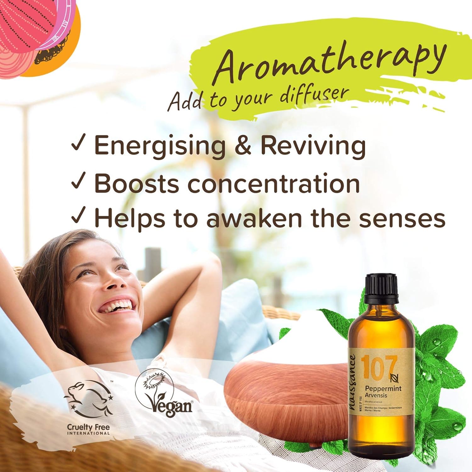 Naissance Peppermint (Arvensis) Essential Oil (No. 107), 100ml, Pure, Natural, Cruelty Free, Vegan and Undiluted - Image 3
