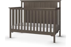 Child Craft Cottage Flat Top 4-in-1 Convertible Crib, Baby Crib Converts to Day Bed, Toddler Bed and Full Size Bed, 3 Adjustable Mattress Positions, Non-Toxic, Baby Safe Finish (Dapper Gray)
