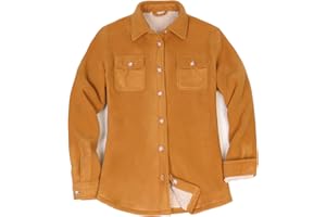 ThCreasa Womens Sherpa Fleece Lined Flannel Shirt Jacket Warm Button Up Plaid Shirt Jac (Sherpa Fleece Throughout)