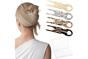 Sunolga 4 PCS Prestige French Hair Pins for Women, Lialys Hair Pins for Thin Thick Hair, Ergonomic Design Hair Accessories, D