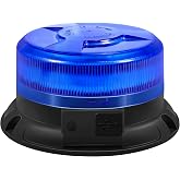 AnTom Magnetic Wireless Strobe Light Blue Warning Beacon Light for Trucks | Rechargeable Waterproof Emergency Safety Rooftop 9 Modes Rotating Flashing Lights for Volunteer Firefighter POV, Highway Hero