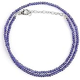 OdrillionGems Gemstones Beaded Choker Necklace, Rhodium 925 Sterling Silver Women Jewelry, Energy Healing Crystals, Handmade, Birthstone, Valentine Gifts