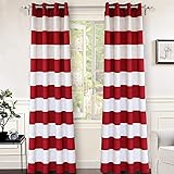 DriftAway Red Stripe Room Darkening Window Curtains