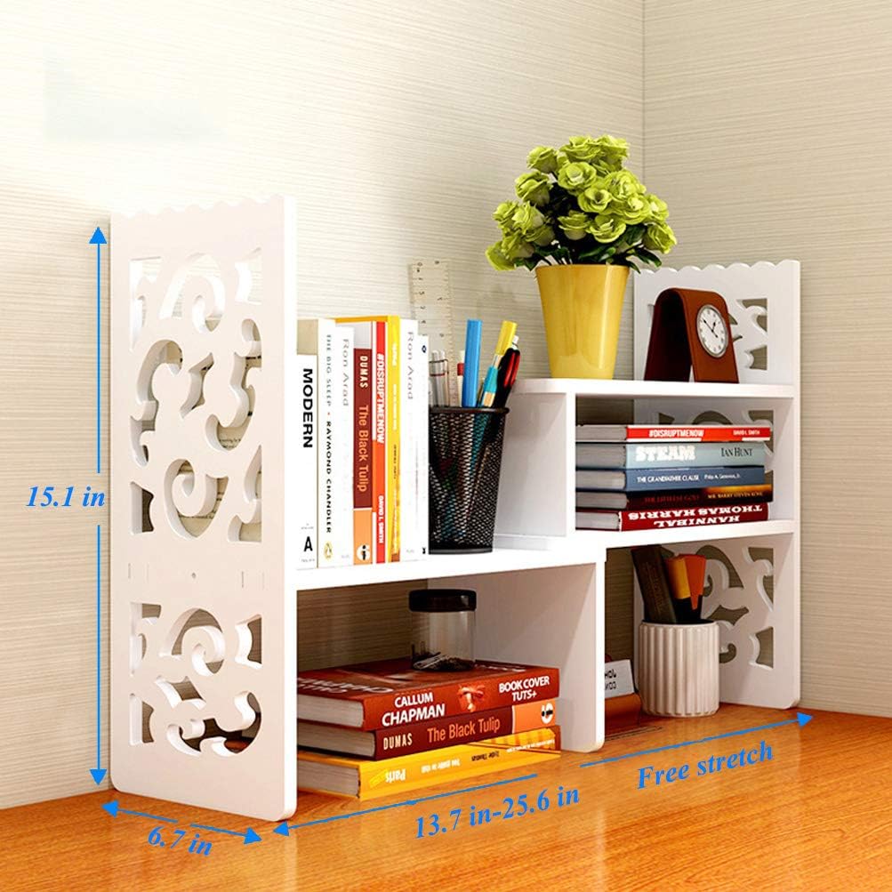 Small Bookshelf for Desktop Storage, Mini Narrow Desk Dresser White Versatility Organizers for Women, Kids, Men for Cute Office Decor Accessories: Kitchen & Dining