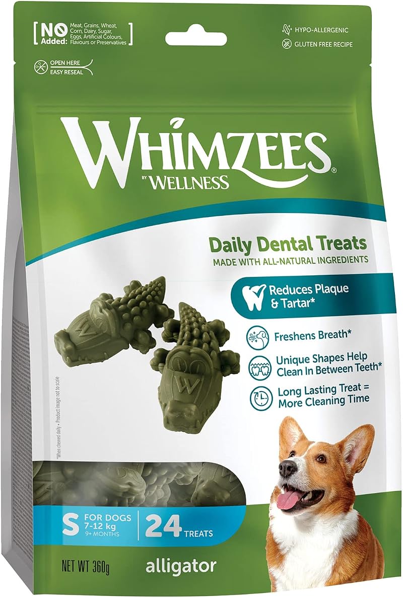 WHIMZEES Alligator S 24 Pieces Dog Dental Stix Small Breed Grain Free